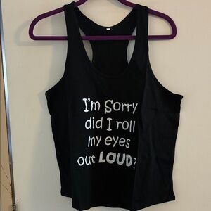 Black Graphic Tank Top